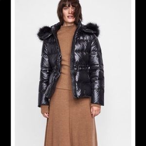 shiny puffer jacket zara